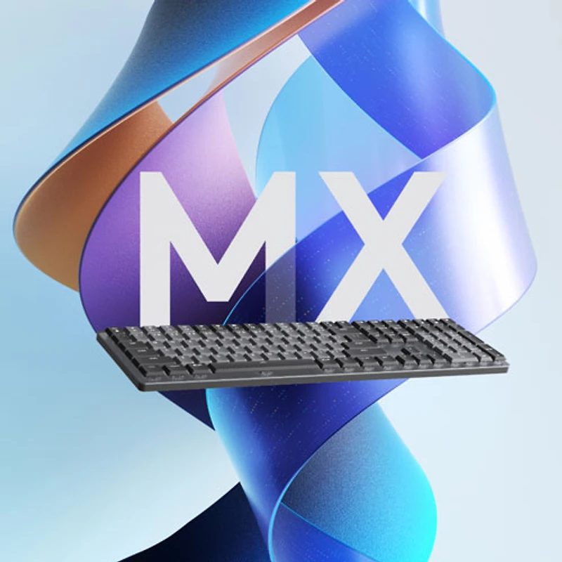 Clavier mécanique tactile rétroéclairé pleine grandeur sans fil MX de Logitech - Graphite