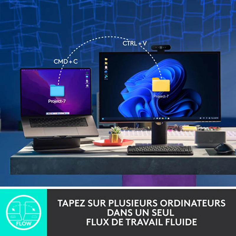 Clavier mécanique tactile rétroéclairé pleine grandeur sans fil MX de Logitech - Graphite