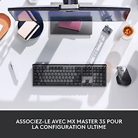 Clavier mécanique tactile rétroéclairé pleine grandeur sans fil MX de Logitech - Graphite