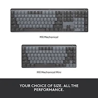 Clavier mécanique tactile rétroéclairé pleine grandeur sans fil MX de Logitech - Graphite