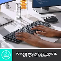Clavier mécanique tactile rétroéclairé pleine grandeur sans fil MX de Logitech - Graphite