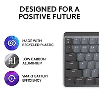 Clavier mécanique tactile rétroéclairé pleine grandeur sans fil MX de Logitech - Graphite