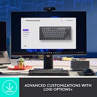 Clavier mécanique à clic rétroéclairé compact sans fil MX Mini de Logitech - Graphite