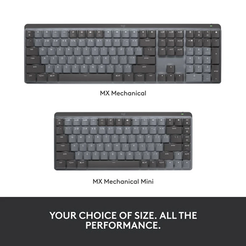 Clavier mécanique à clic rétroéclairé compact sans fil MX Mini de Logitech - Graphite