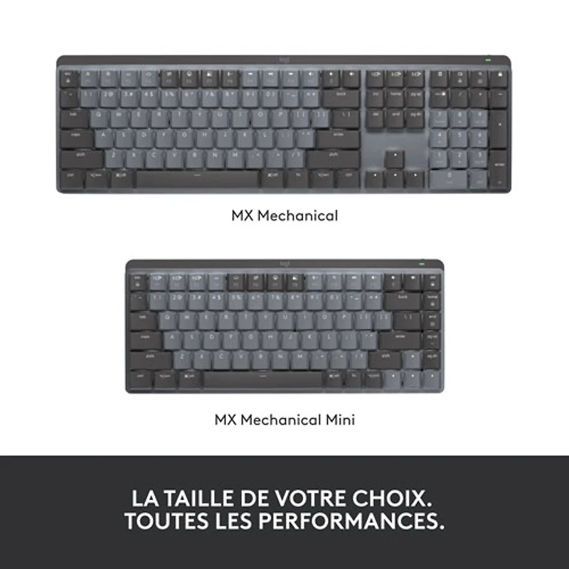 Clavier mécanique à clic rétroéclairé compact sans fil MX Mini de Logitech - Graphite