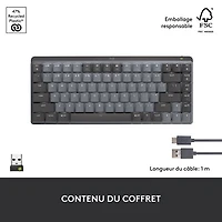 Clavier mécanique à clic rétroéclairé compact sans fil MX Mini de Logitech - Graphite