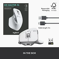 Souris sans fil Darkfield MX Master 3 de Logitech - Gris pâle