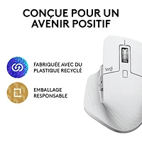 Souris sans fil Darkfield MX Master 3 de Logitech - Gris pâle