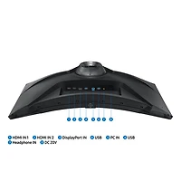 Samsung 32" 4K UHD 165Hz 1ms GTG Curved VA LED FreeSync Gaming Monitor (LS32BG752NNXGO) - Black