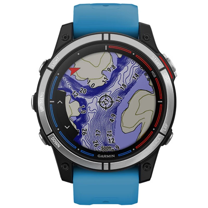 Montre intelligente nautique Bluetooth de 47 mm Quatix 7 de Garmin - Bleu cirrus