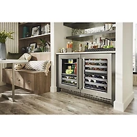 Cellier autonome à deux zones de température de KitchenAid pour 46 bouteilles (KUWR314KSS) - Acier inoxydable