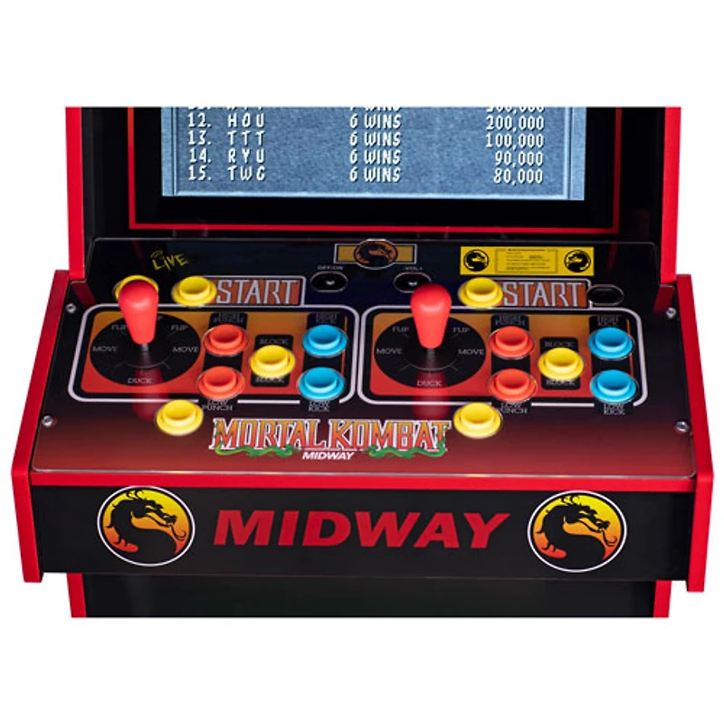 Borne d'arcade Midway Legacy Mortal Kombat édition 30e anniversaire avec base d'Arcade1Up