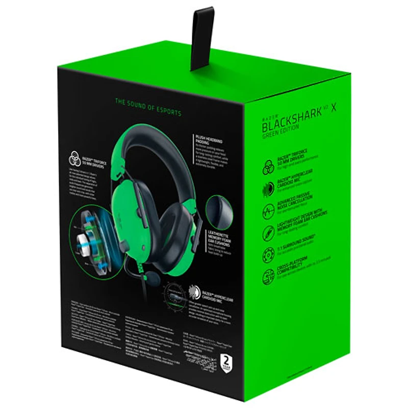 Casque de jeu BlackShark V2 X de Razer - Vert