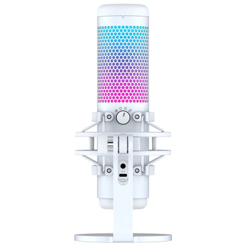 Microphone à condensateur USB QuadCast S de HyperX - Blanc
