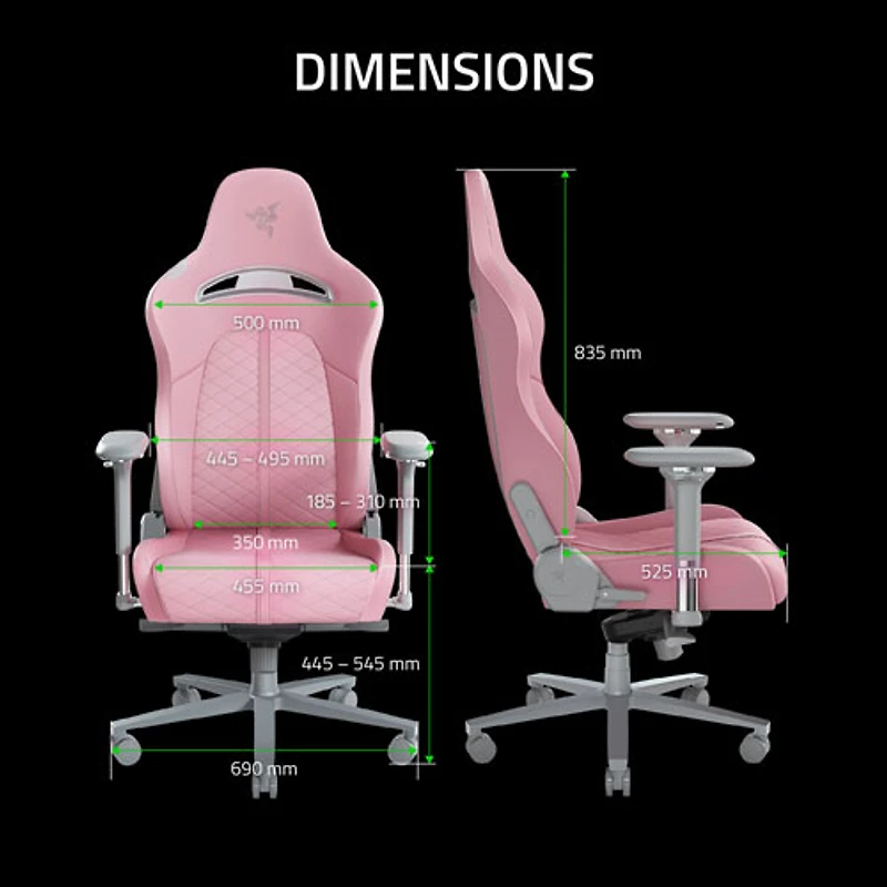 Razer Enki Ergonomic Faux Leather PC Gaming Chair - Quartz
