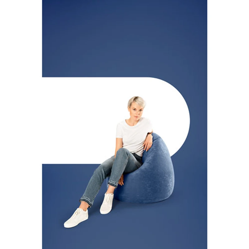 Fauteuil poire contemporain en polyester Easy - Bleu marine