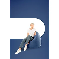 Fauteuil poire contemporain en polyester Easy - Bleu marine