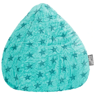 Fauteuil poire contemporain en polyester Fluffy Stars - Turquoise