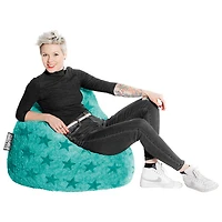 Fauteuil poire contemporain en polyester Fluffy Stars - Turquoise