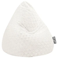 Fauteuil poire contemporain en polyester Fluffy Hearts - Blanc