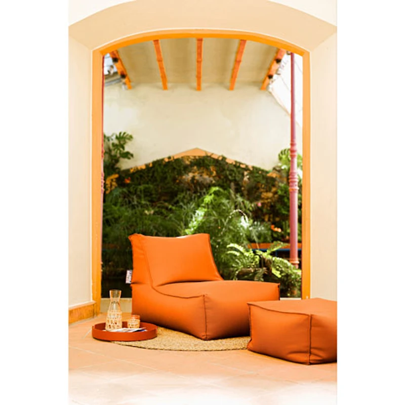Fauteuil poire contemporain en oléfine Alpine - Orange
