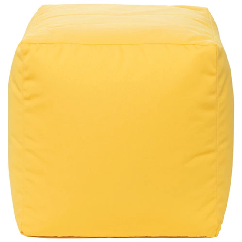 Pouf en polyester Cube Soleil de Gouchee Home - Jaune