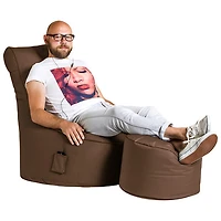 Gouchee Home Dotcom Brava Polyester Pouf - Brown