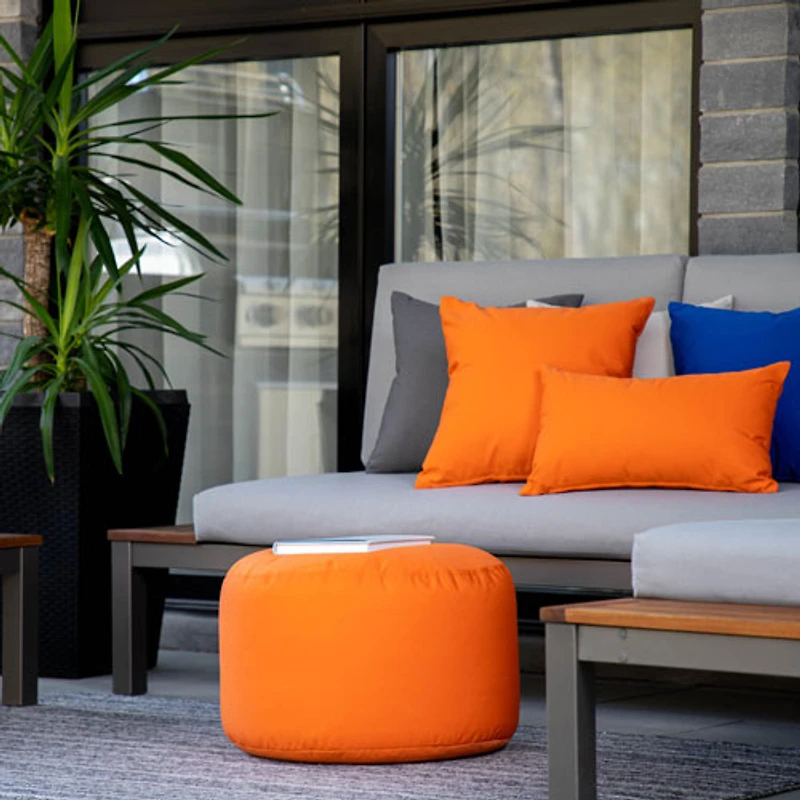 Pouf en polyester Soleil de Gouchee Home - Orange