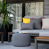 Pouf en polyester Soleil de Gouchee Home - Anthracite