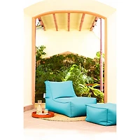 Pouf en polyester Chamonix de Gouchee Home - Paon