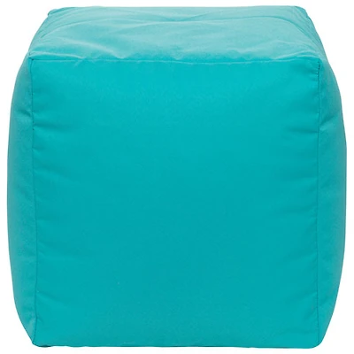 Pouf en polyester Cube Soleil de Gouchee Home - Paon