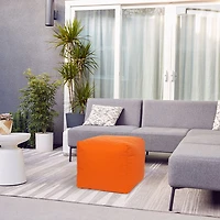 Pouf en polyester Cube Soleil de Gouchee Home - Orange