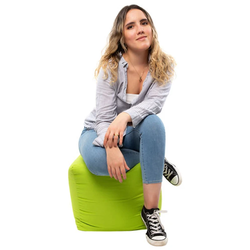 Pouf en polyester Cube Soleil de Gouchee Home - Vert