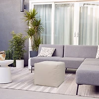 Gouchee Home Cube Soleil Polyester Pouf - Beige