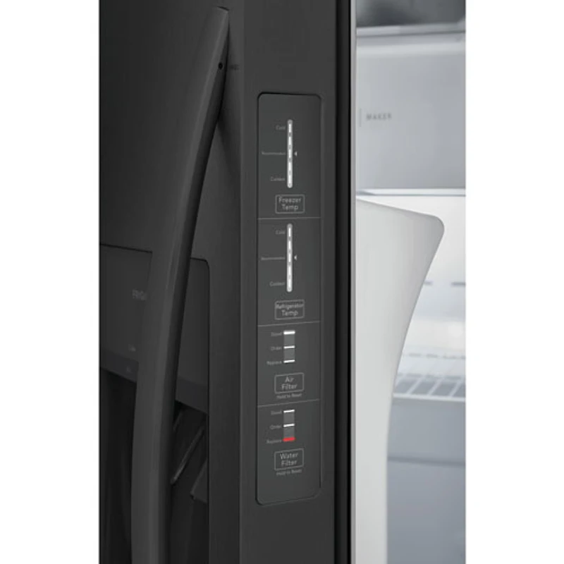 Réfrigérateur à congélateur juxtaposé de 22,3 pi³ et 33 po avec distributeur de glaçons et d'eau de Frigidaire (FRSS2323AD) - Acier inoxydable noir