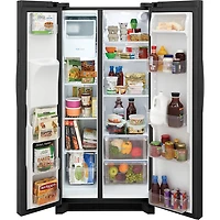 Réfrigérateur à congélateur juxtaposé de 22,3 pi³ et 33 po avec distributeur de glaçons et d'eau de Frigidaire (FRSS2323AD) - Acier inoxydable noir