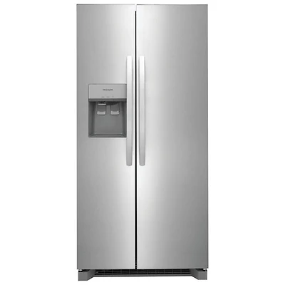 Réfrigérateur à congélateur juxtaposé de 22,3 pi³ et 33 po avec distributeur de glaçons et d'eau de Frigidaire (FRSS2323AS) - Acier inoxydable