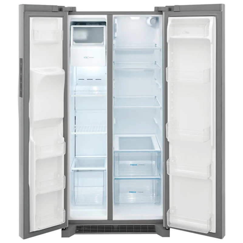 Réfrigérateur à congélateur juxtaposé de 22,3 pi³ et 33 po avec distributeur de glaçons et d'eau de Frigidaire (FRSS2323AS) - Acier inoxydable