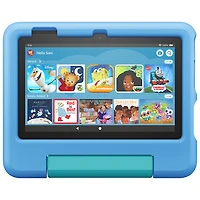 Tablette 7 po 16 Go FireOS Fire 7 Kids (2022) d'Amazon à processeur quadruple coeur MTK/MT8168 - Bleu