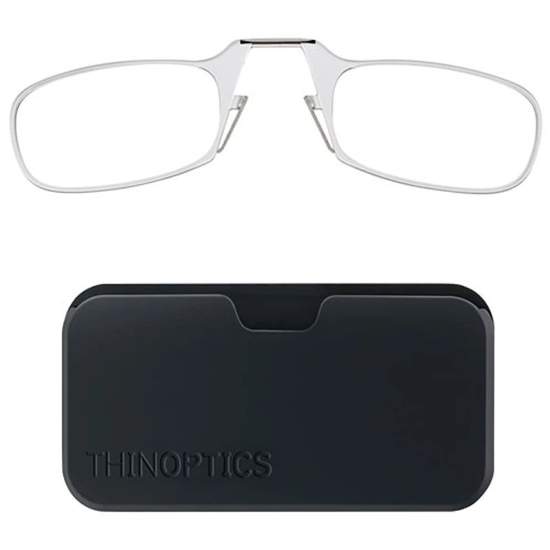 ThinOptics Black Pod & Reading Glasses with +1.0 Lens Strength - Clear
