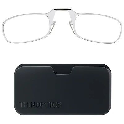 ThinOptics Black Pod & Reading Glasses with +1.0 Lens Strength - Clear