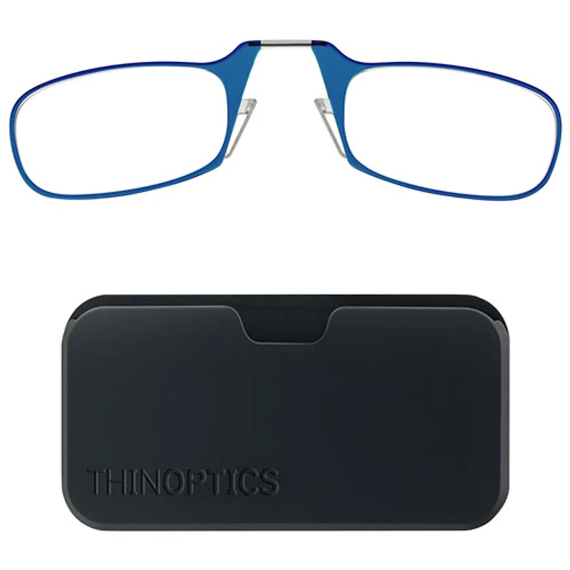 ThinOptics Black Pod & Reading Glasses with +2.0 Lens Strength - Blue