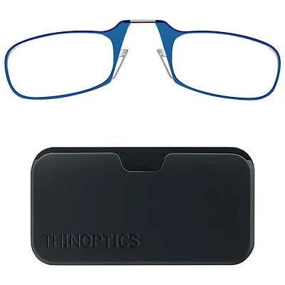 ThinOptics Black Pod & Reading Glasses with +2.0 Lens Strength - Blue