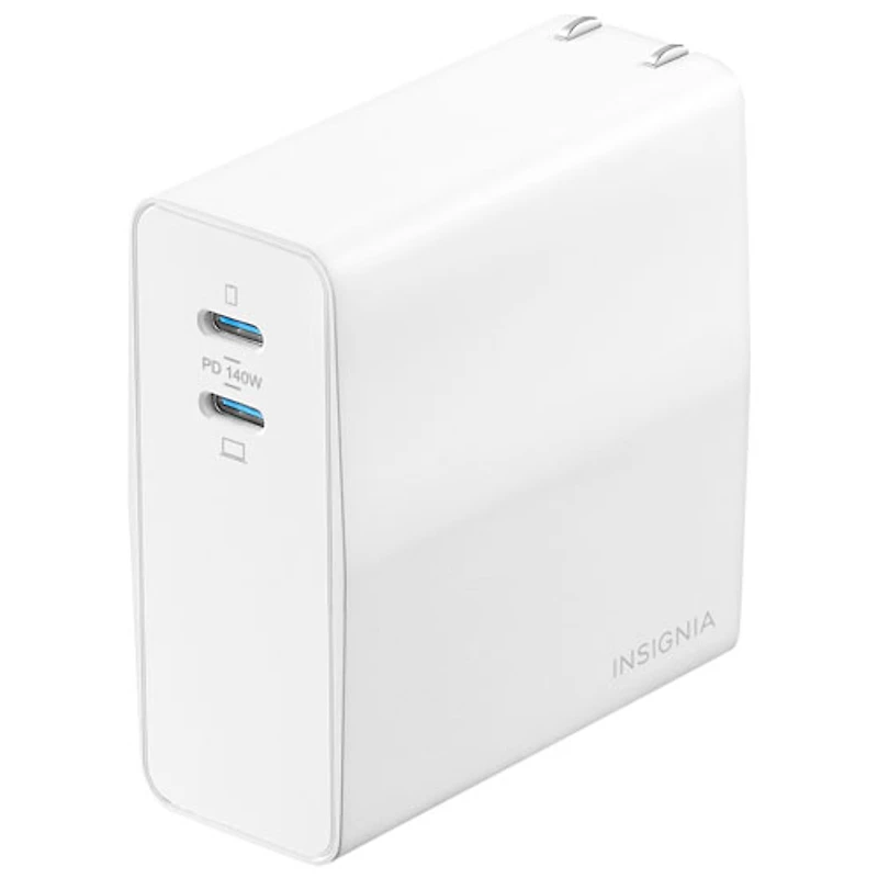 Insignia 140W 2-Port USB-C Wall Charger with 2.4m (8 ft.) USB-C Cable (NS-PW3X4C2W22B-C) - Only at Best Buy