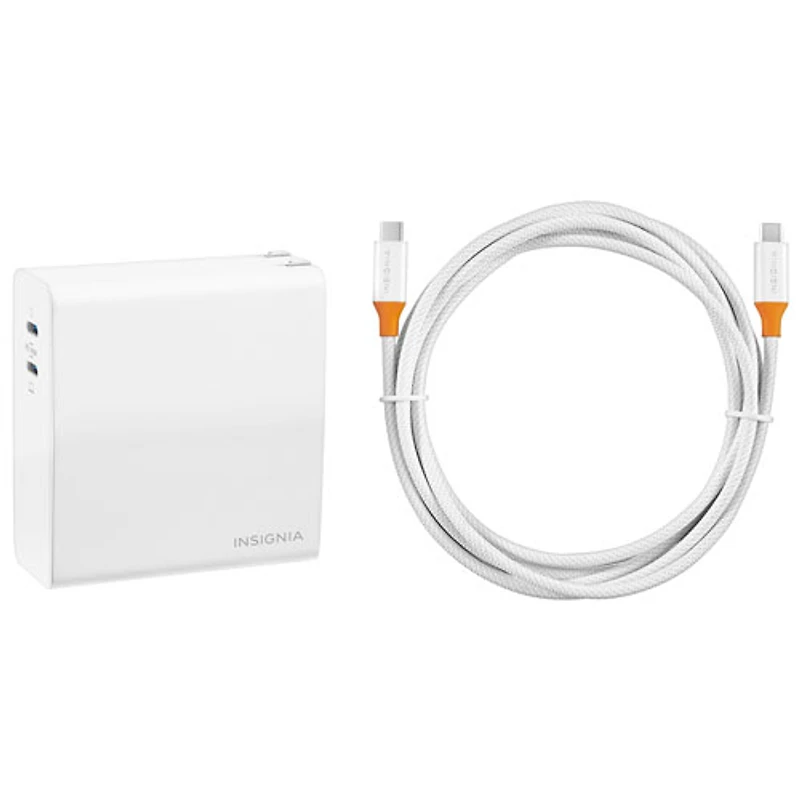 Insignia 140W 2-Port USB-C Wall Charger with 2.4m (8 ft.) USB-C Cable (NS-PW3X4C2W22B-C) - Only at Best Buy