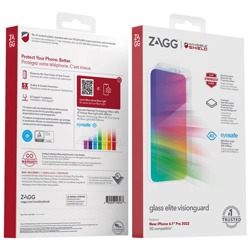 InvisibleShield by Zagg Elite VG Screen Protector for iPhone 14 Pro - Clear