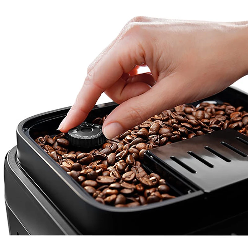 DeLonghi Magnifica Evo Automatic Espresso Maker with Frother & Grinder & Over Ice Function-Silver/Black
