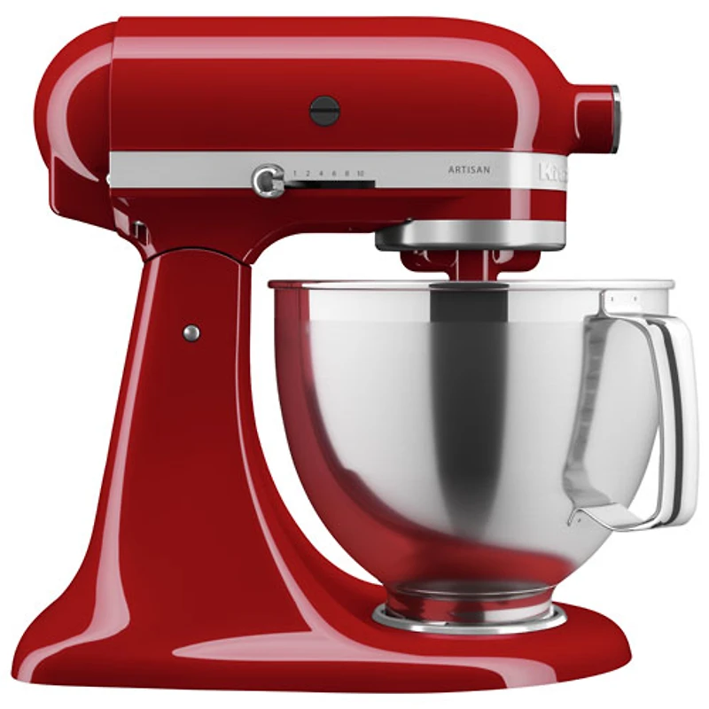 Batteur sur socle à tête inclinable Artisan de KitchenAid avec ensemble d'accessoires de qualité supérieure - 5 pte - 325 W - Rouge empire
