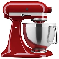 Batteur sur socle à tête inclinable Artisan de KitchenAid avec ensemble d'accessoires de qualité supérieure - 5 pte - 325 W - Rouge empire