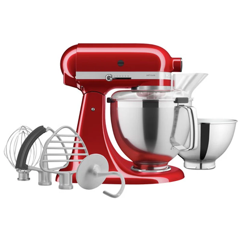 KitchenAid Artisan Tilt-Head Stand Mixer with Premium Accessory Pack - 5Qt - 325-Watt - Candy Apple Red
